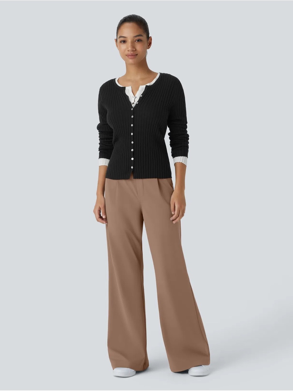 Halara Flex DayStretch High Waisted Pocket Work Flare Pants Lg P Buro 02770849